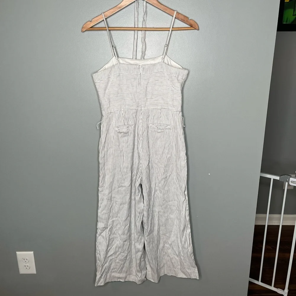 Banana Republic Linen Blend Stripe Jumpsuit